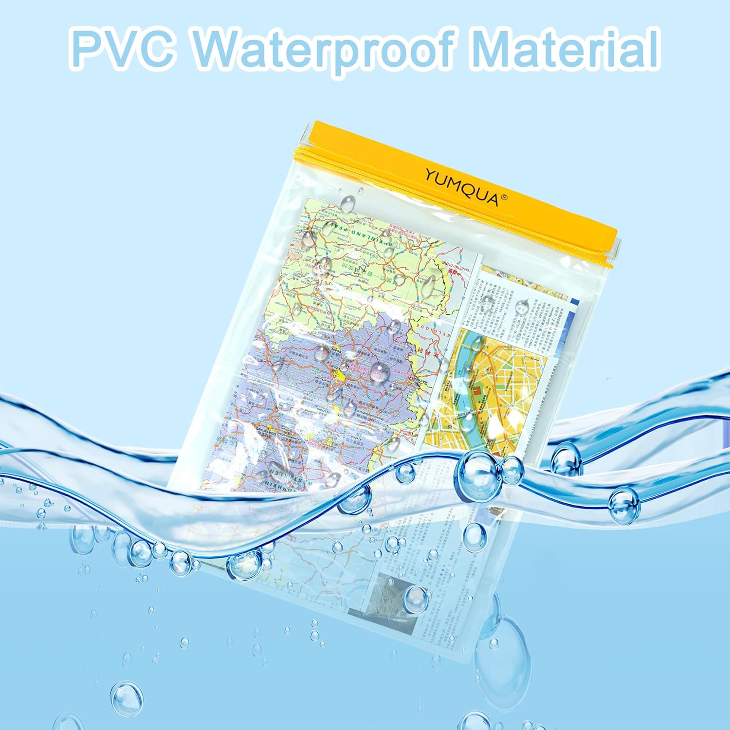 YUMQUA Waterproof Bags Large Size 3 Pack, Clear Watertight Pouch Holder for Document Map Camera Mobile Phone Car Key, fits Kayaking Boating Hiking Water Sports - Image 2