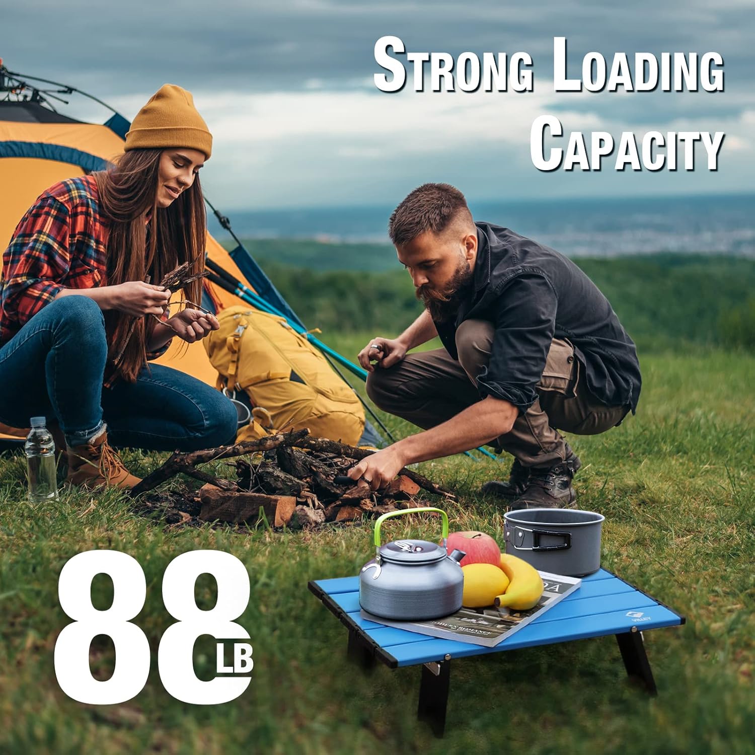 VILLEY Portable Mini Folding Beach Table, Ultralight Aluminum Side Table with Carry Bag for Camping, Picnics, and Outdoor Activities - Image 4