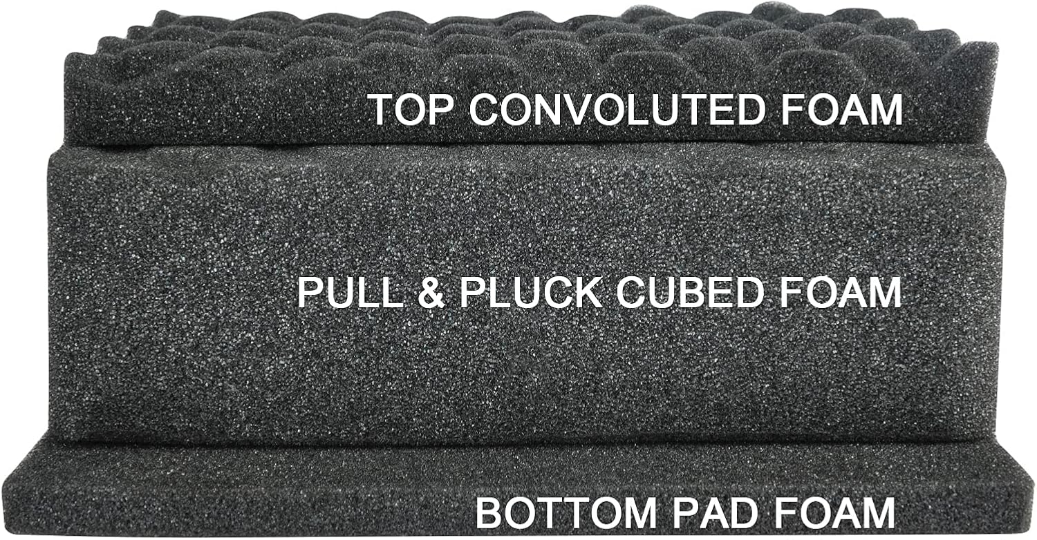 MEIJIA All Weather Portable IP67 Waterproof Protective Case, Hard Camera Case with customizable foam, Perfectly Protection of Camera, Drones,Pistols,Lens,Equipments,Black,18.5 x14.06x6.93inches - Image 3