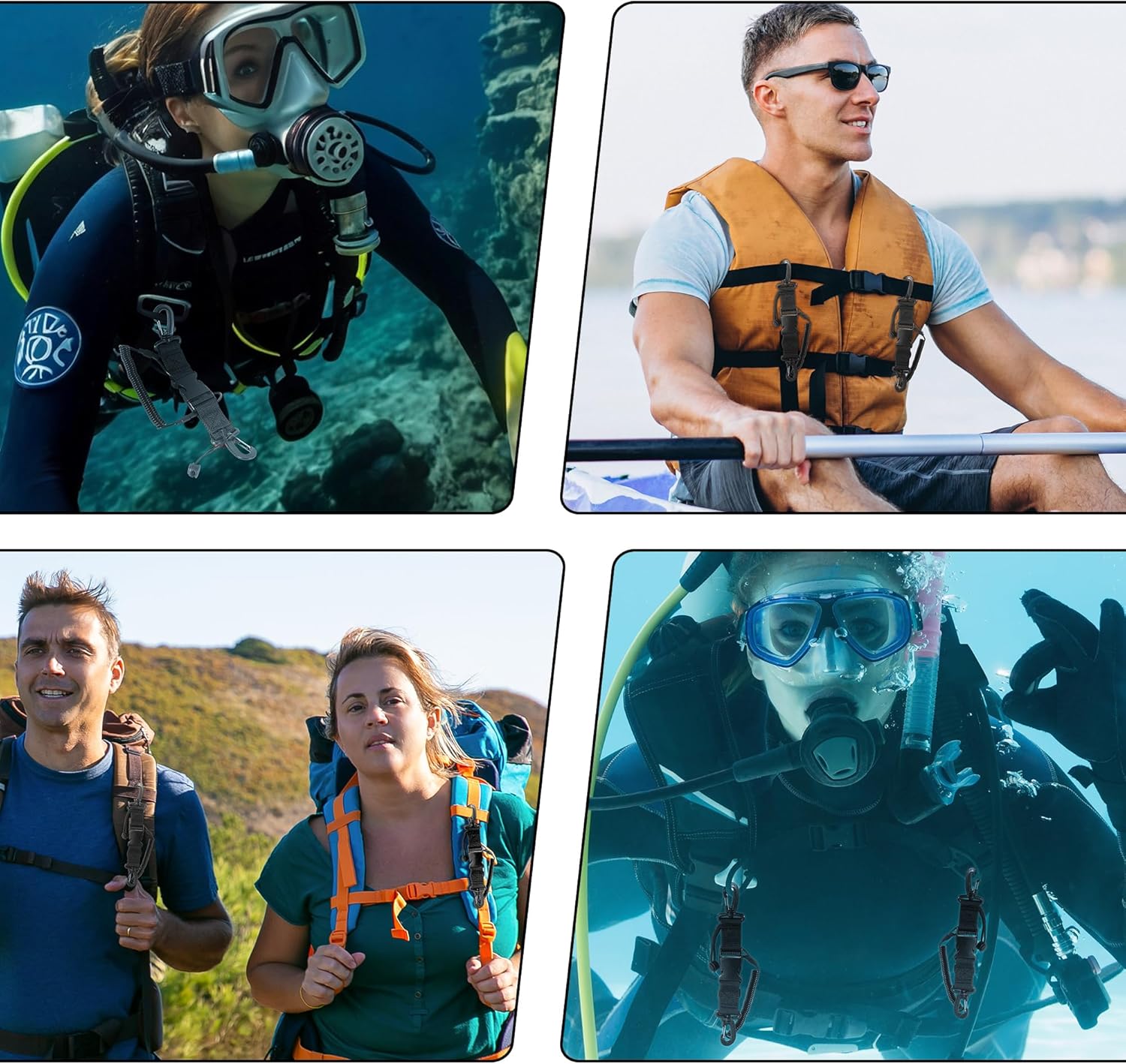 2 Pack Scuba Diving Lanyard,Coiled Lanyard with Quick Release Buckle, Ideal for Dive Cameras and Lights, Great for Scuba Diving Adventures Secure Your Gear with Clip and Webbing Strap - Image 3