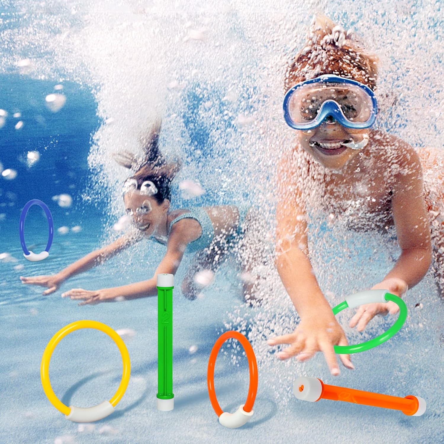Underwater Pool Toys for Kids Ages 4-8 8-12, Summer Training Swim Pool Diving Toys Set for Fun Water Games - Image 4