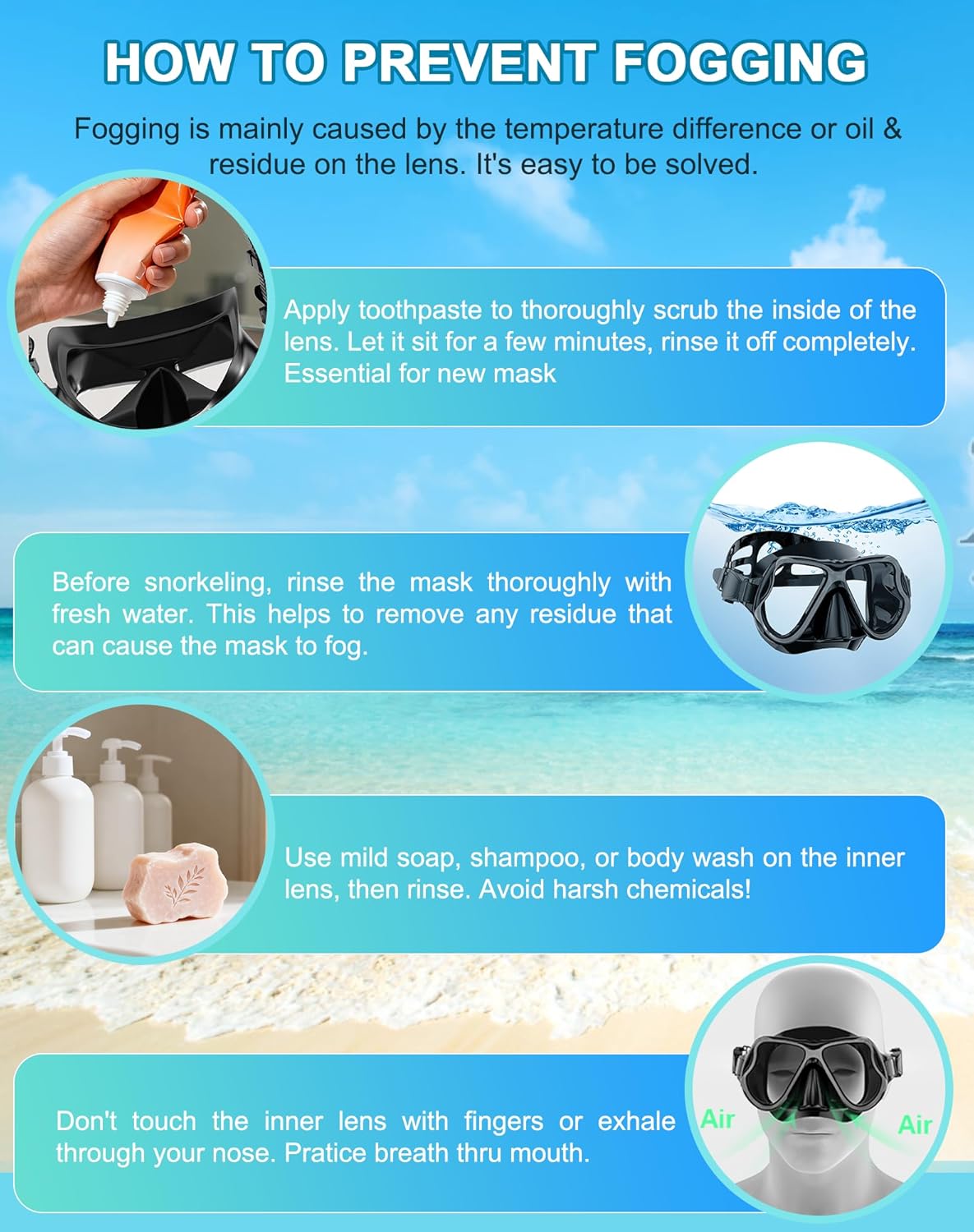 Greatever Dry Snorkel Set,Panoramic Wide View Anti-Fog Scuba Diving Mask,Professional Snorkeling Gear for Adults Kids - Image 9