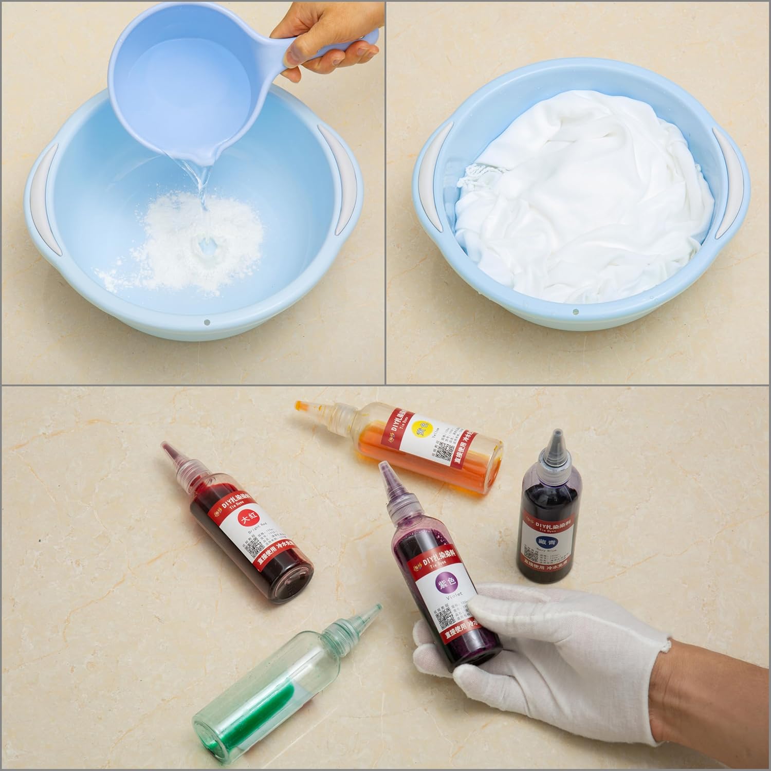 Turkish Beach Towels for Tie-dye Oversized White Beach Towel for tie dye Party 71x39 Lightweight Beach Blanke for Bath Towel Travel Towels with tie dye Thread (1) (4PCS) - Image 2