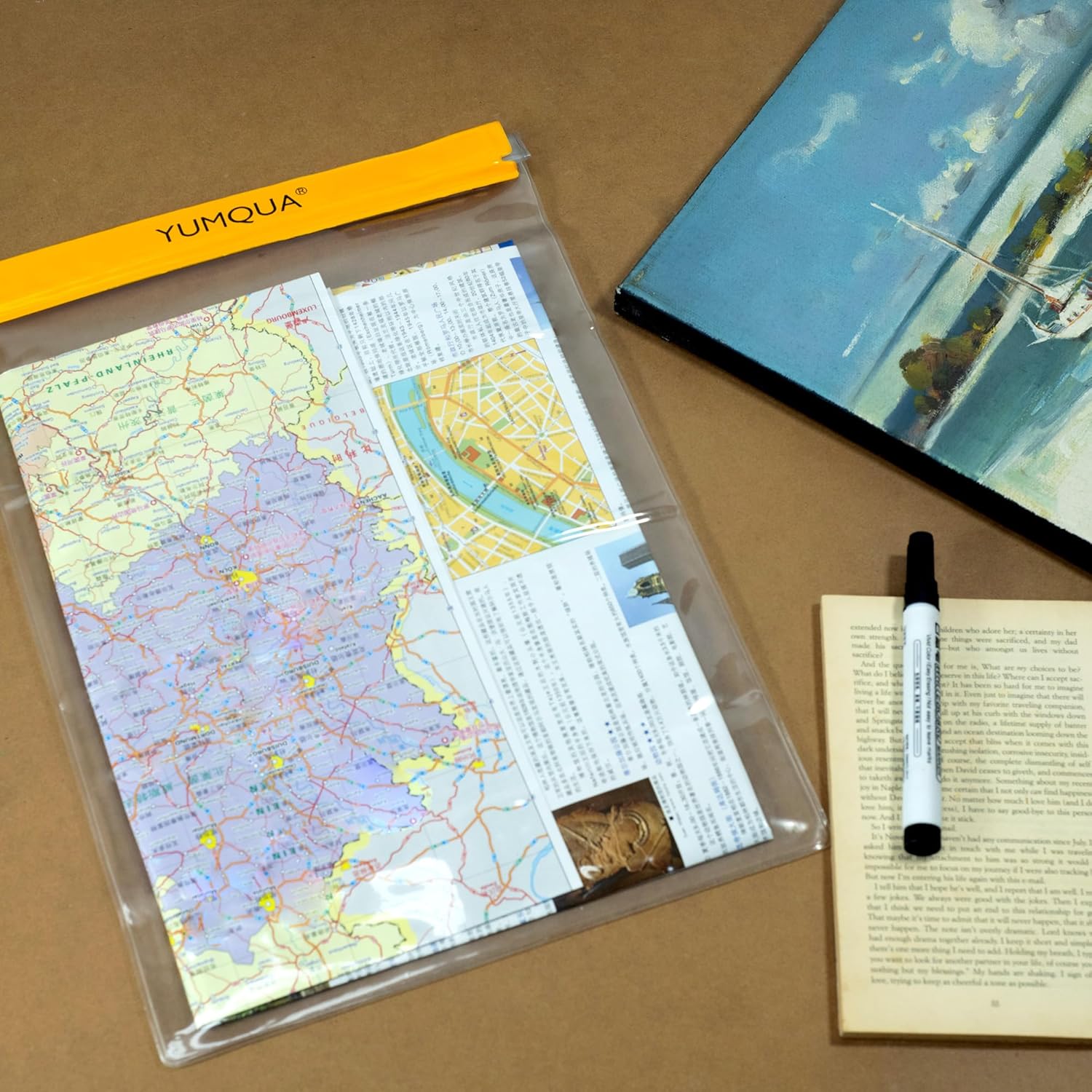 YUMQUA Waterproof Bags Large Size 3 Pack, Clear Watertight Pouch Holder for Document Map Camera Mobile Phone Car Key, fits Kayaking Boating Hiking Water Sports - Image 6