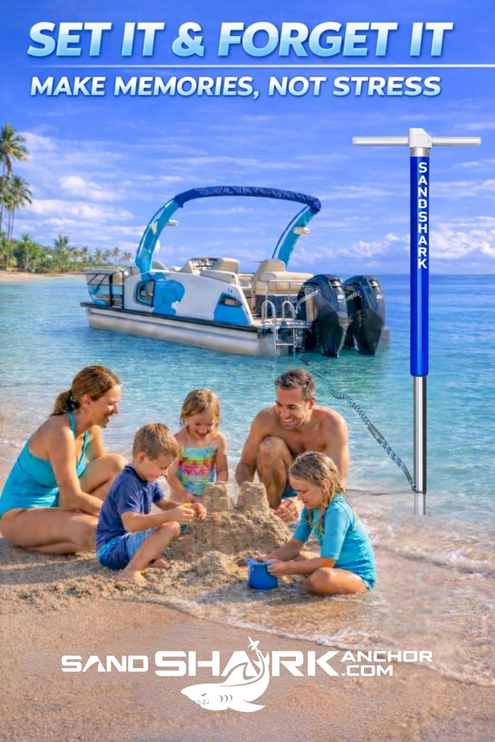 SandShark Anchor - Premium Screw in Boat Anchor, Pontoon Boat Anchor, Stainless Steel Shallow Water Anchor Pole, Sand Anchor w/Case - Essential Pontoon Boat Accessories - Image 5