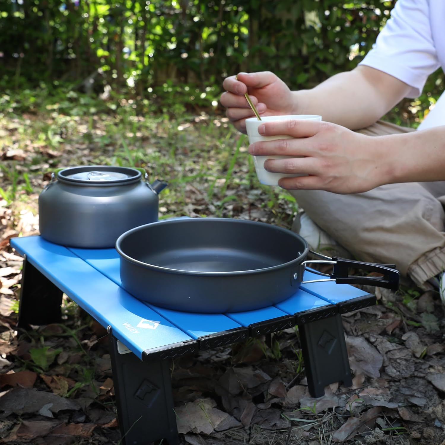 VILLEY Portable Mini Folding Beach Table, Ultralight Aluminum Side Table with Carry Bag for Camping, Picnics, and Outdoor Activities - Image 5