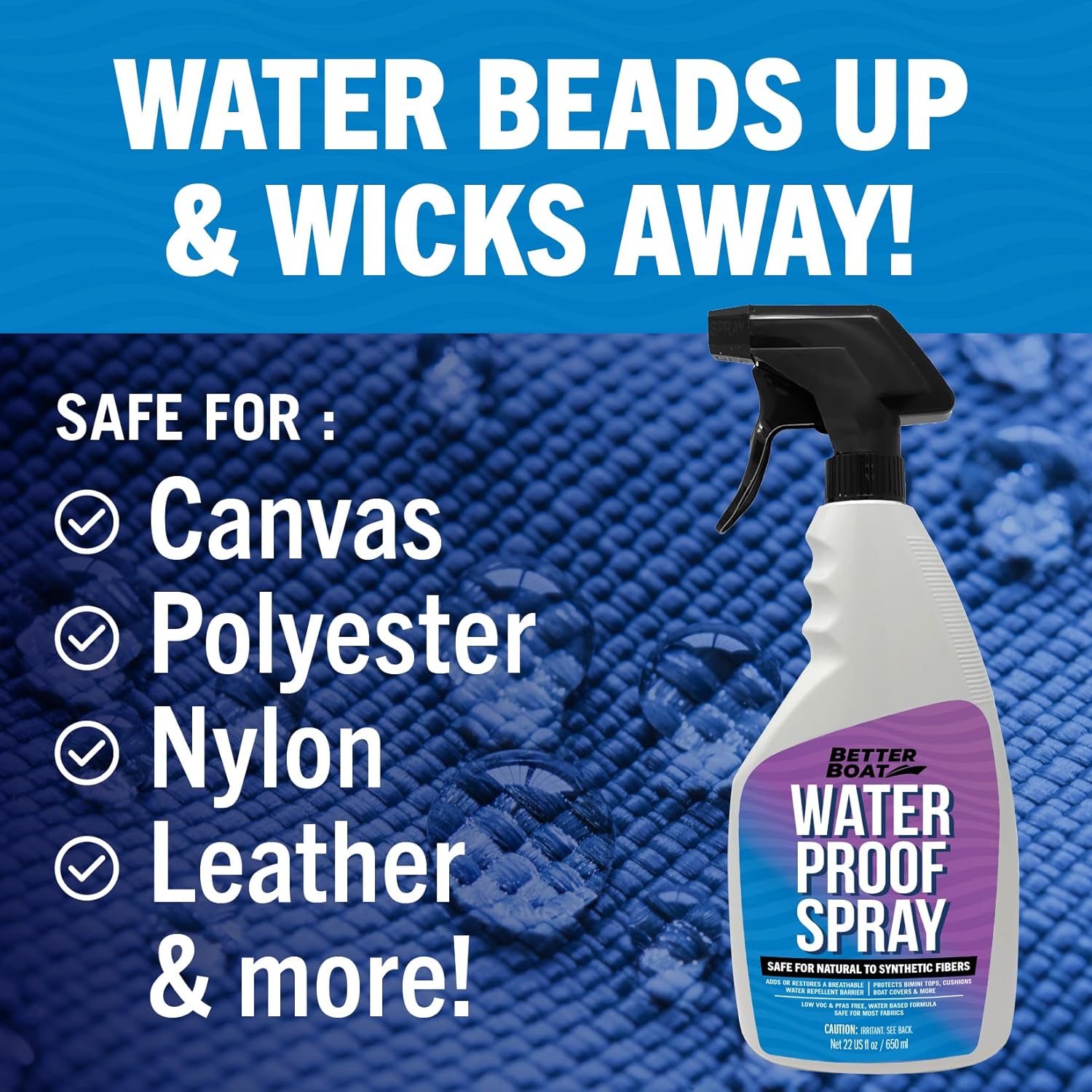 Fabric Waterproof Spray, 22 Fl Oz Heavy Duty Protector and Repellent for Outdoor Marine Canvas, Boat Tops, Vinyl Seats, Tents, Clothing, Boots, Jackets, and Clothes - Image 2