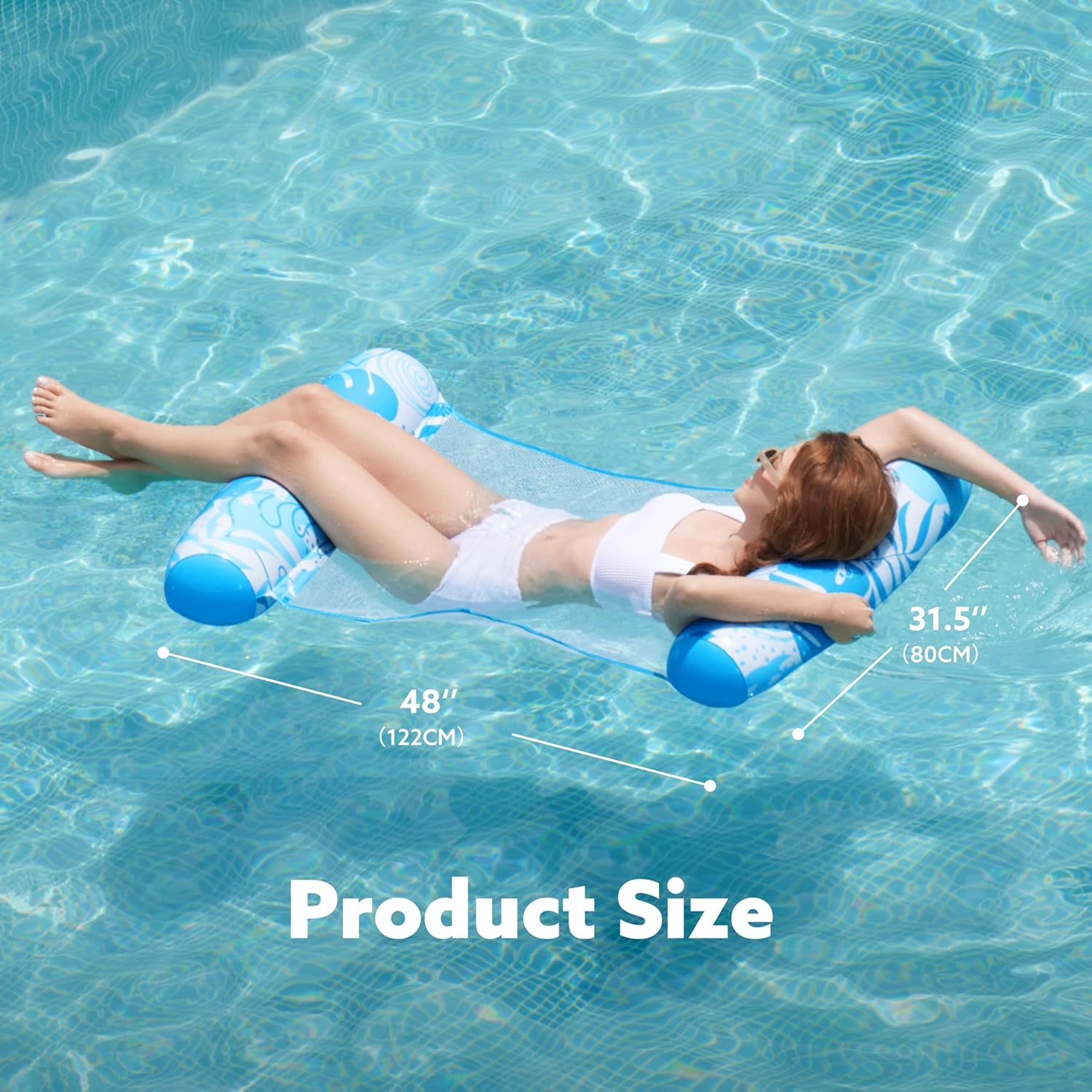 SLOOSH 2 Packs Hammock Pool Floats Adults, 4-in-1 Multi-Purpose Inflatable Pool Floats PVC Water Hammock Lounge Floaties - Image 7