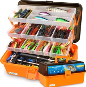 PLUSINNO Large 4-Layer Tackle Box w...
