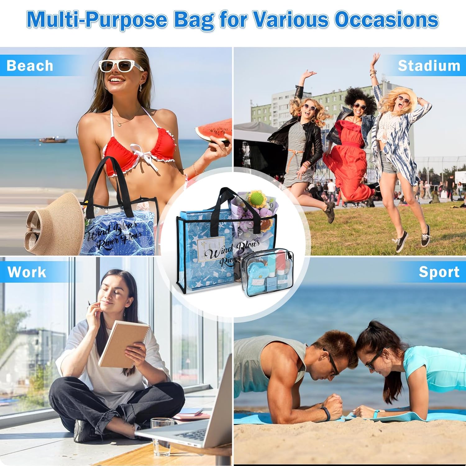 Beach Gifts for Women, Beach Gifts Set for Beach Lovers, Beach Towel Vacation Travel Essentials Birthday Graduation Gift Baskets for Friends Sister Multipurpose Waterproof Travel Tote Bag - Image 9