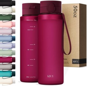 KIVY Slim Water Bottle 50oz with Le...