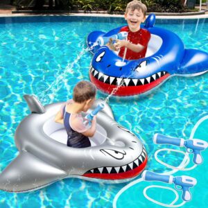 2 Pack Inflatable Shark Pool Floats...