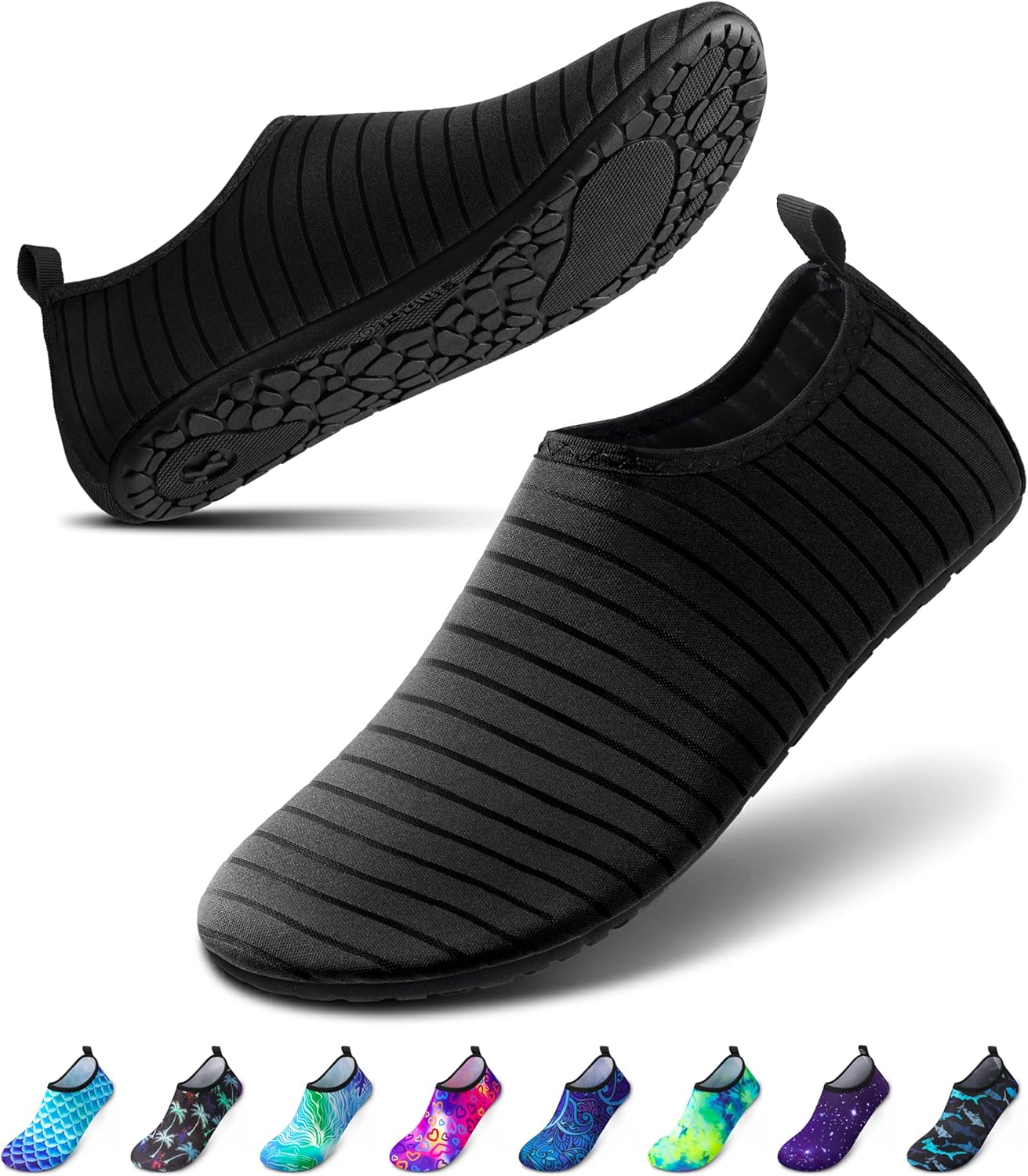 SIMARI Water Shoes Women Men Aqua Socks Beach Barefoot Quick Drying Aqua Aerobics Swim Pool Non Slip Outdoor Travel Essentials Surf River Lake Snorkeling Kayak Yoga Adult Youth