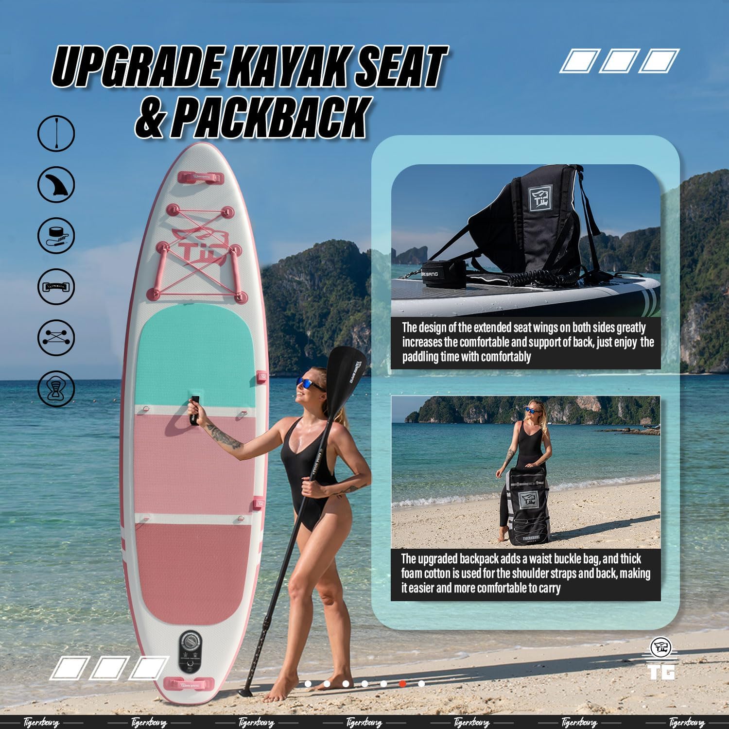 Inflatable Paddle Board with Premium SUP Board Accessories, Allround Paddle Boards for Adults/Kids,Stand Up Paddle Board Defender Collection - Image 4