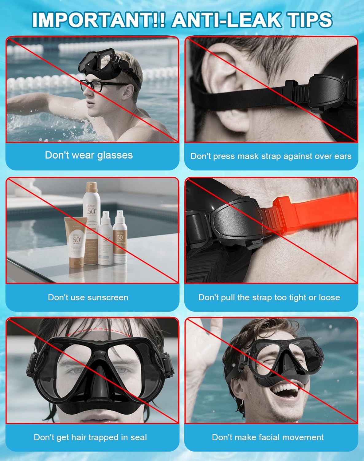 Greatever Dry Snorkel Set,Panoramic Wide View Anti-Fog Scuba Diving Mask,Professional Snorkeling Gear for Adults Kids - Image 10