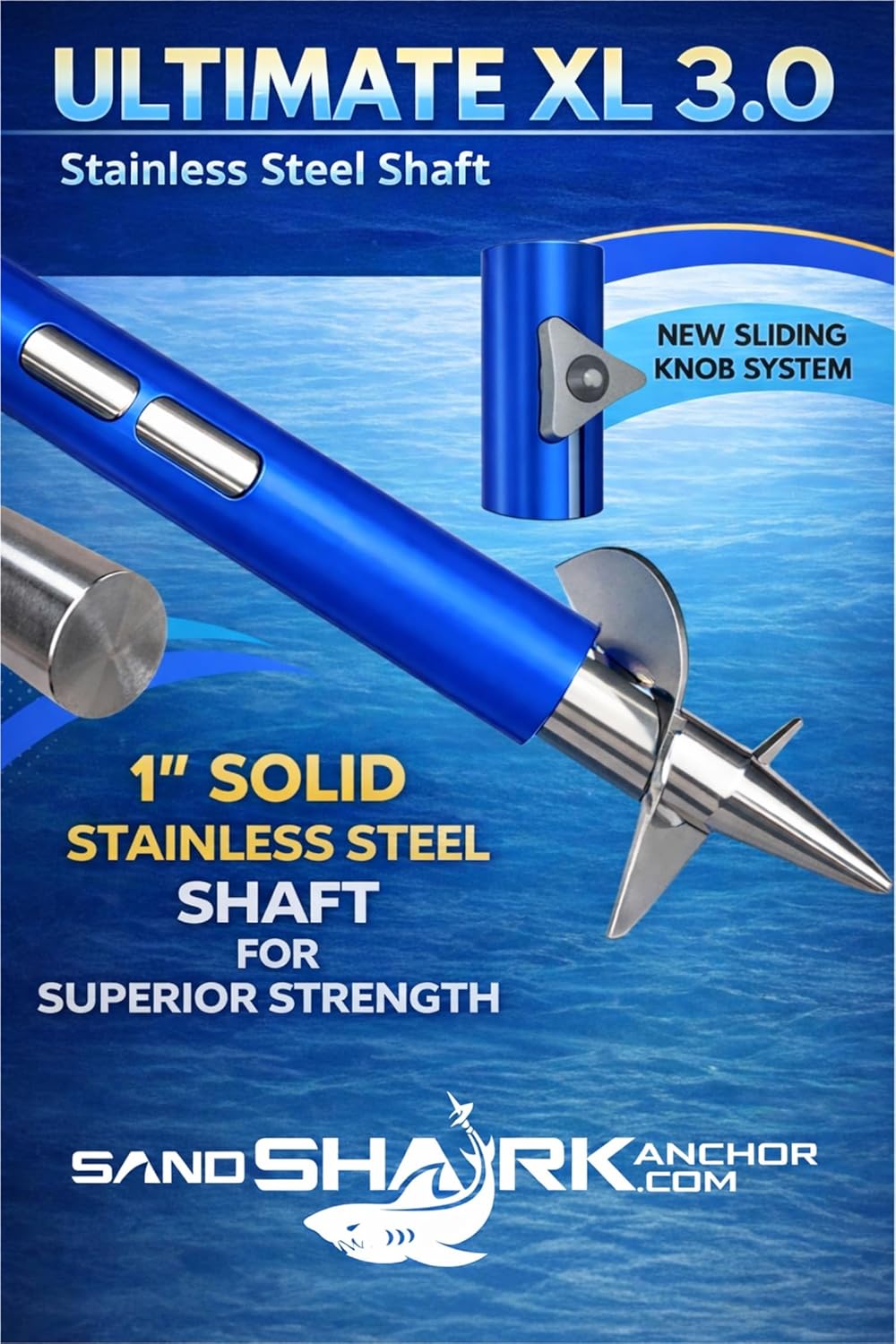 SandShark Anchor - Premium Screw in Boat Anchor, Pontoon Boat Anchor, Stainless Steel Shallow Water Anchor Pole, Sand Anchor w/Case - Essential Pontoon Boat Accessories - Image 3