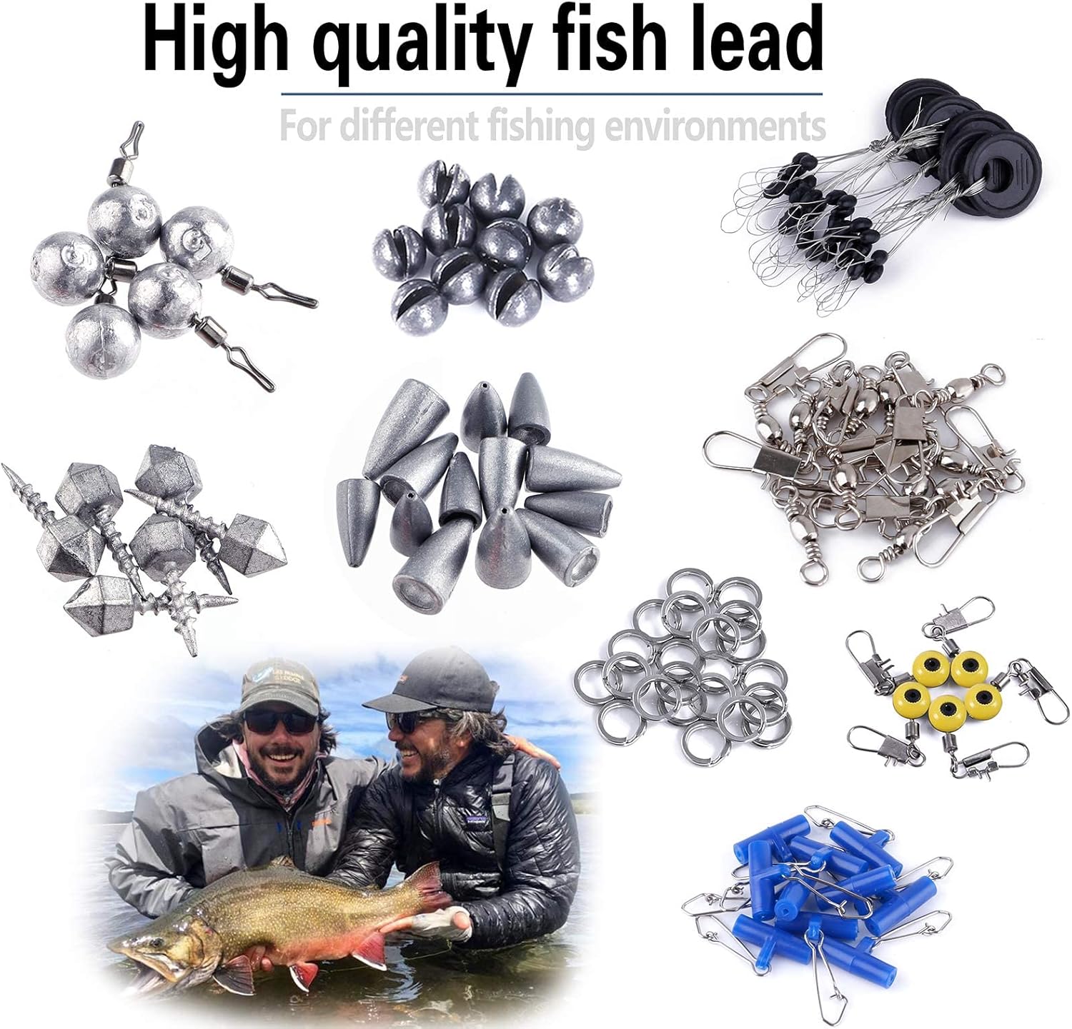 TOPFORT 187/343pcs Fishing Accessories Kit, Organized Fishing Tackle Box with Tackle Included, Fishing Hooks, Fishing Weights Sinkers, Fishing Gear and Equipment, Fishing Gift for Men - Image 6