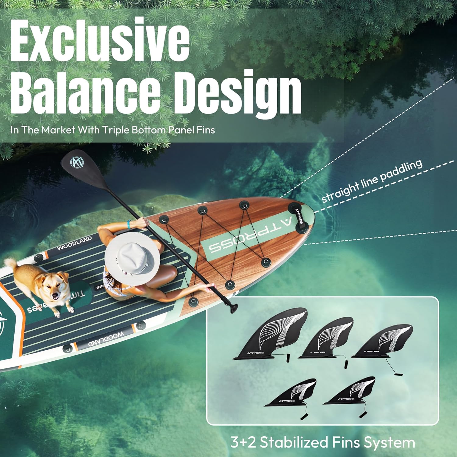 12'x36 Inflatable Paddle Board, 500lbs Extra Wide Stand Up Paddleboard for Adults with Premium SUP Accessories Kit & Backpack, Blow Up Kayak Non-Slip Stable Deck Boat for Yoga Fishing Surf - Image 4