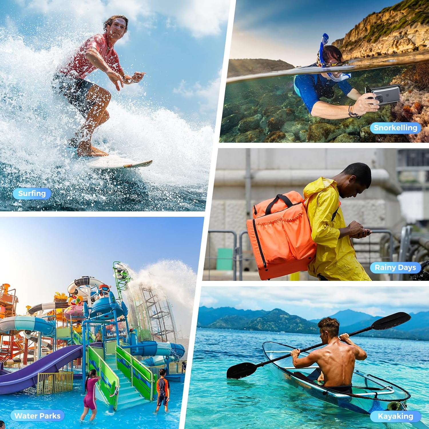 ProCase 2 Pack Floating Waterproof Phone Pouch IPX8, Universal Dry Bag Fits iPhone 17/16/15/14/13 Series, Galaxy S24/S23/S22, Pixel 8/7 (Up to 7”), Touchscreen, Underwater & Snow Protection -Black - Image 7