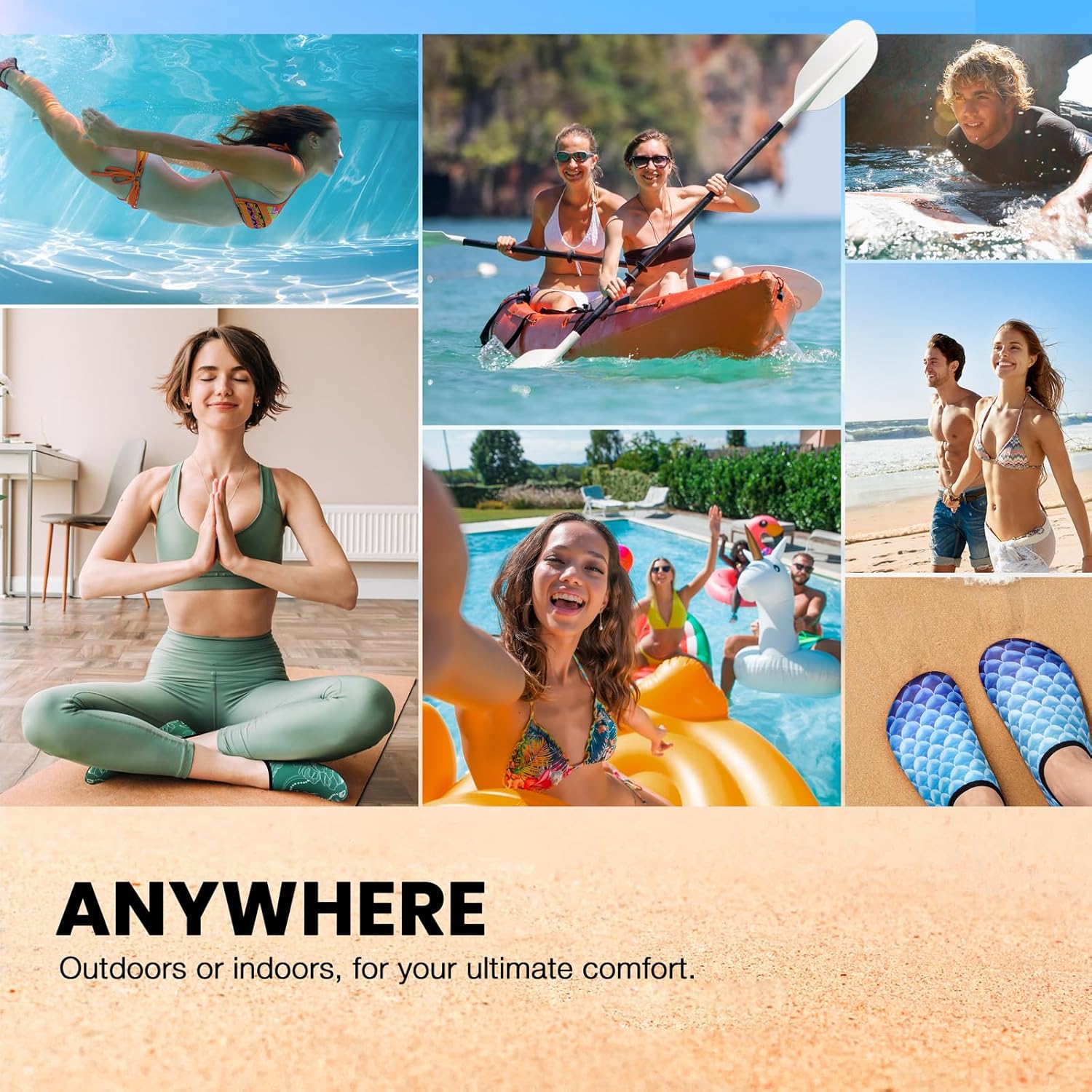 SIMARI Water Shoes Women Men Aqua Socks Beach Barefoot Quick Drying Aqua Aerobics Swim Pool Non Slip Outdoor Travel Essentials Surf River Lake Snorkeling Kayak Yoga Adult Youth - Image 6