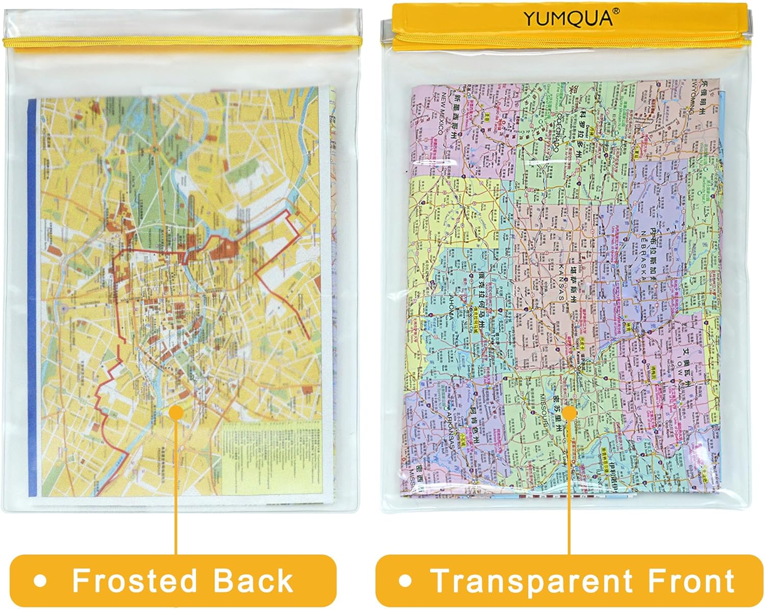 YUMQUA Waterproof Bags Large Size 3 Pack, Clear Watertight Pouch Holder for Document Map Camera Mobile Phone Car Key, fits Kayaking Boating Hiking Water Sports - Image 4