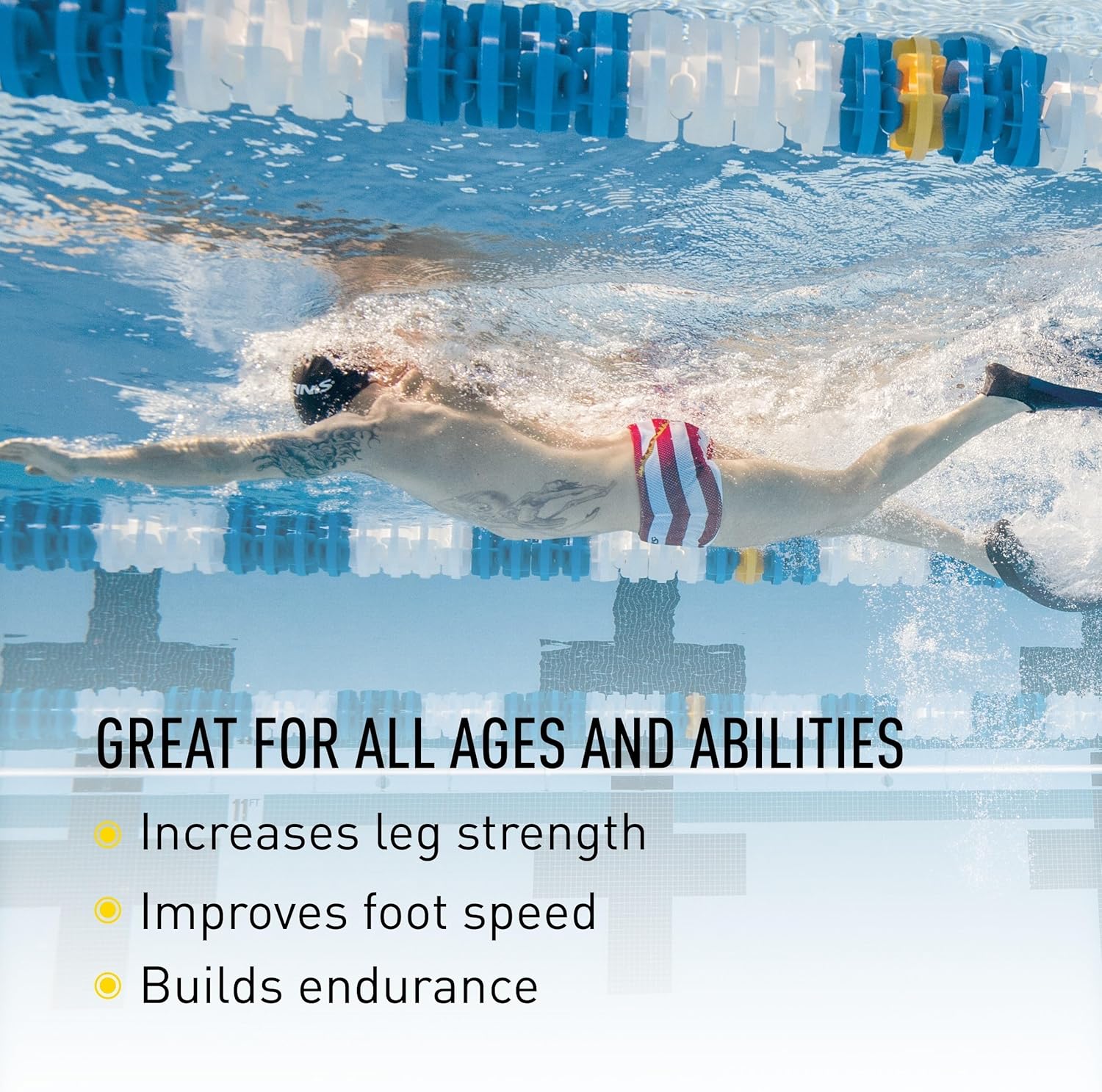 FINIS Long Floating Swim Fins - Training Fins for All Ages - Improves Kick Technique & Body Position - Image 6