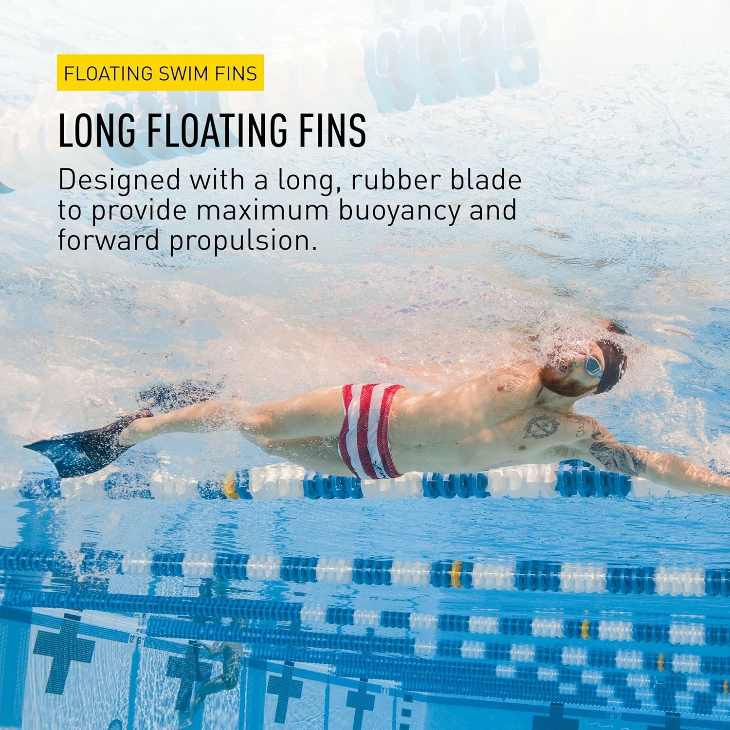 FINIS Long Floating Swim Fins - Training Fins for All Ages - Improves Kick Technique & Body Position - Image 3
