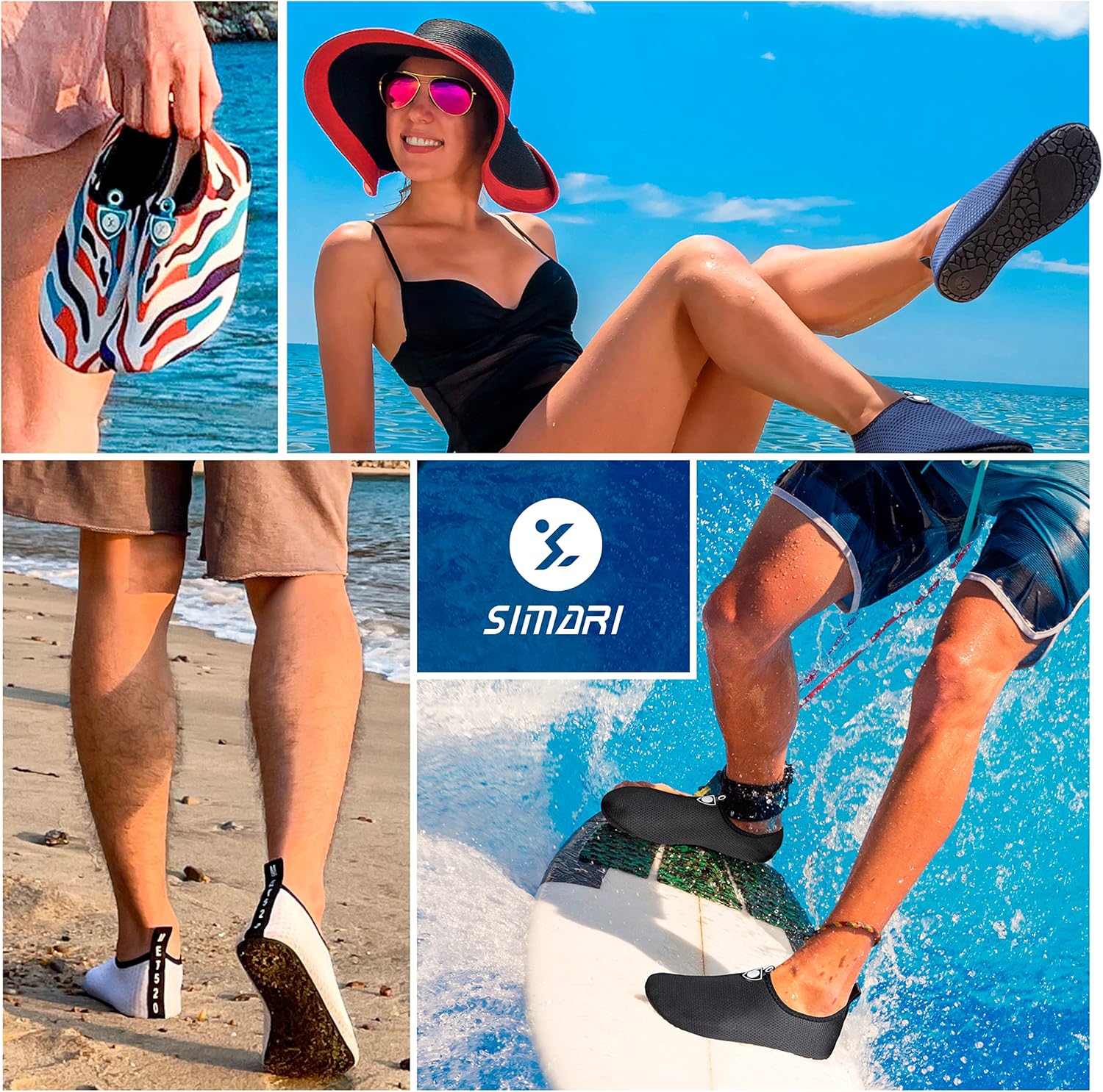 SIMARI Water Shoes Women Men Aqua Socks Beach Barefoot Quick Drying Aqua Aerobics Swim Pool Non Slip Outdoor Travel Essentials Surf River Lake Snorkeling Kayak Yoga Adult Youth - Image 8