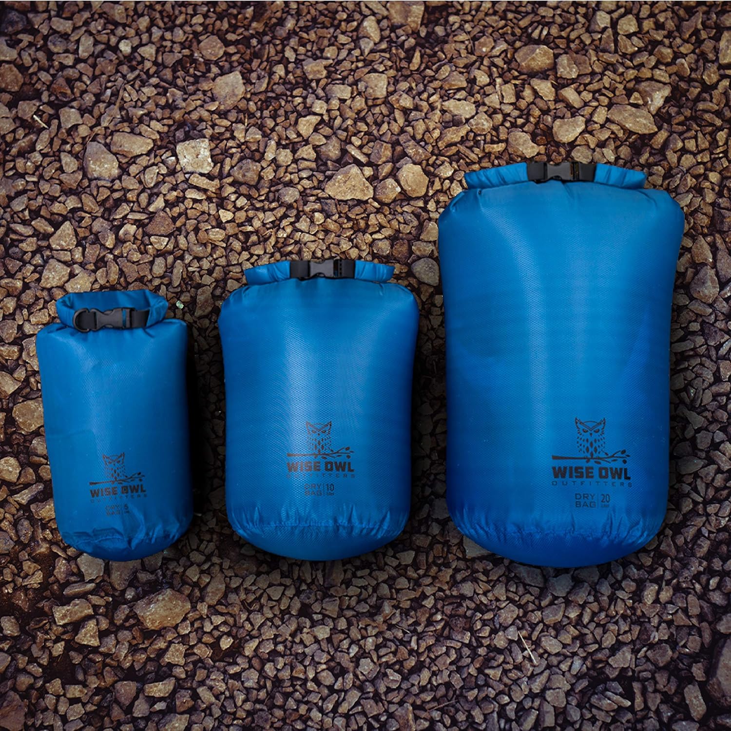 Wise Owl Outfitters Waterproof Dry Bag 3-Pack – Lightweight & Airtight 5L/10L/20L Small & Large Dry Bags for Kayaking, Beach, Travel, Boating, Hiking - Image 7
