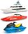 SplashEZ Bath Toy Boats for Toddlers, Mold Free Boat Bath Toys for Kids & Toddlers, No Hole for Water Floating Ships for Bathtub, Pool, Shower for Boys & Girls, 3-Pack: Jet Ski Yacht Catamaran