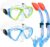 2 Sets Snorkeling Gear for Kids, Kids Snorkel Set for Ages 6-14, Dry Top Snorkel Mask Set for Youth Boys Girls Junior, Tempered Glass Diving Swimming Mask Goggles