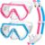 Goggles for Kids 3-14, Snorkeling Gear for Kids, Anti-Fog 180° Clear View, Snorkeling Mask and Dry Top Snorkel Combo Set, Swimming Goggles with Nose Cover