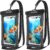 ProCase 2 Pack Floating Waterproof Phone Pouch IPX8, Universal Dry Bag Fits iPhone 17/16/15/14/13 Series, Galaxy S24/S23/S22, Pixel 8/7 (Up to 7”), Touchscreen, Underwater & Snow Protection -Black
