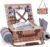 Picnic Basket with Blanket and Wine Pouch for 2 Wicker Picnic Set with Insulated Liner Cooler Bag Hamper for Camping,Wedding – Stripes