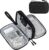 FYY Electronic Organizer, Travel Cable Organizer Bag Pouch Electronic Accessories Carry Case Portable Waterproof Double Layers Storage Bag for Cable, Cord, Charger, Phone, Earphone, Medium, Black