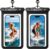 Hiearcool Waterproof Phone Pouch, Universal Case Compatible for iPhone 17 16 15 14 13 Pro Max Plus Up to 8.9″, IPX8 Beach Travel Essentials-Black-2 Pack